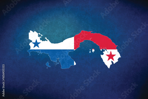 Panama vector map with flag	