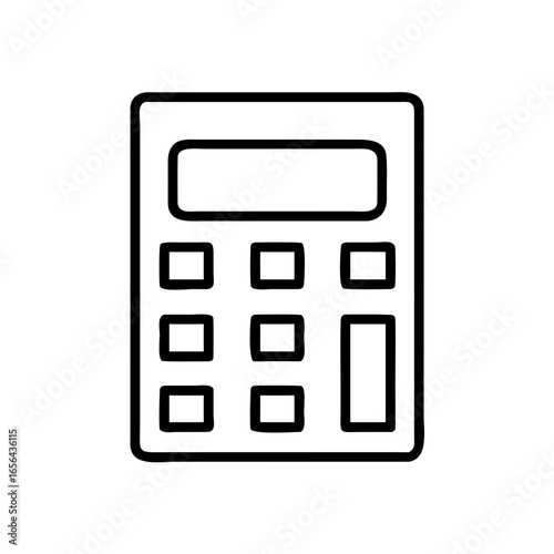 Simple hand drawn calculator outline for mathematical calculations and basic accounting