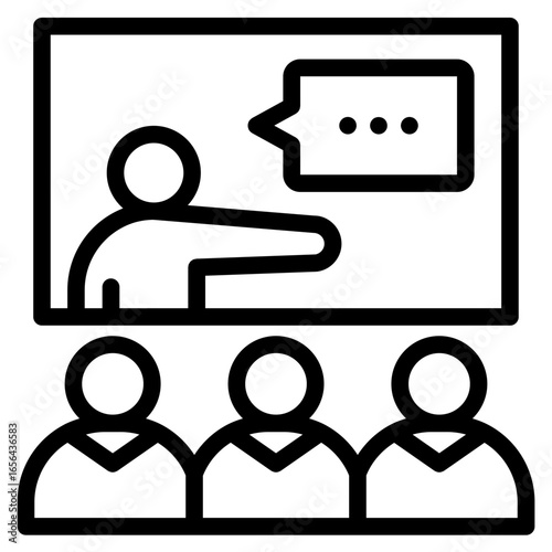 Conference presentation icon vector illustration, icon for web design etc.