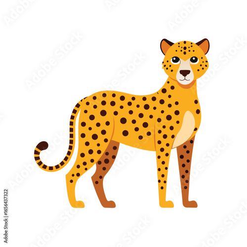 Elegant Cheetah Illustration on White Background for Graphic Design Projects
