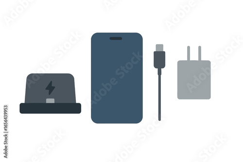 Smartphone charging accessories with power adapter and cable