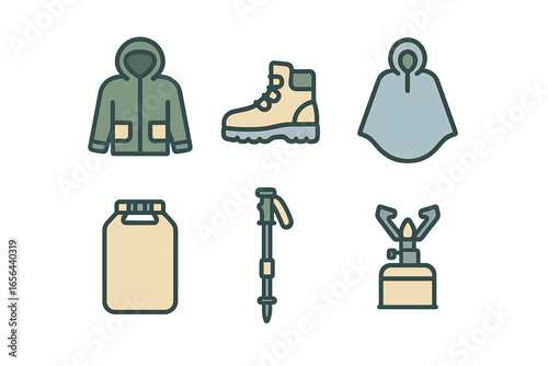 Outdoor Camping Equipment Icons