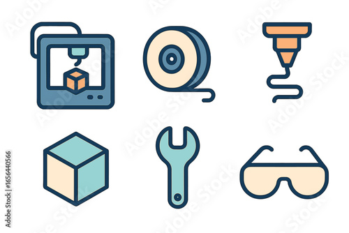 3D Printing Equipment and Supplies Icons