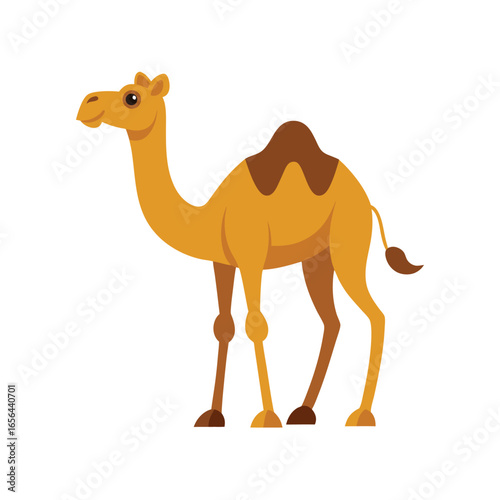 Detailed Camel Illustration Full Body White Background