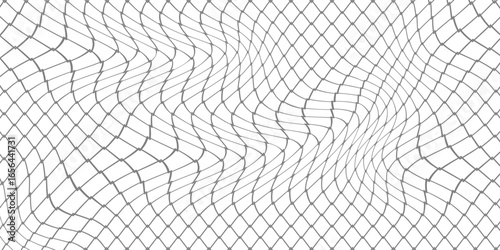 Vector seamless pattern, black thin wavy lines on white backdrop. Illustration of mesh, fishnet, lace. Subtle monochrome background, simple repeat texture. Design for prints, decoration, web, textile