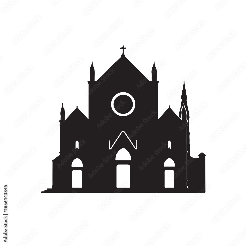 Obraz premium Basilica of Santa Croce Florence Silhouette