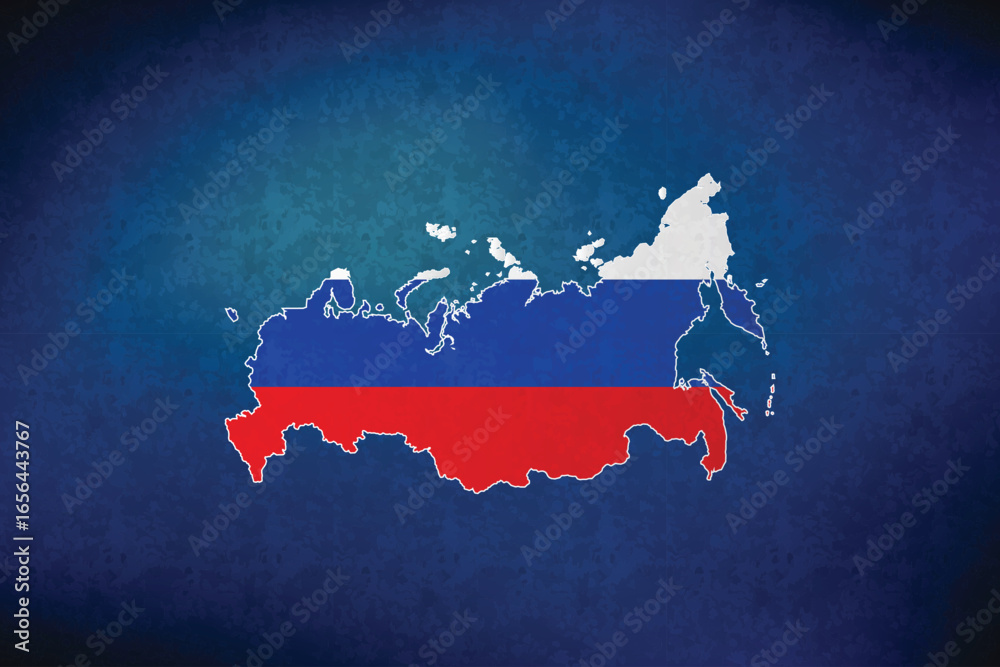 Fototapeta premium Russia vector map with flag 