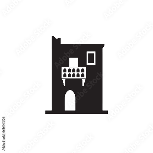 Juliet’s Balcony Verona Silhouette Vector