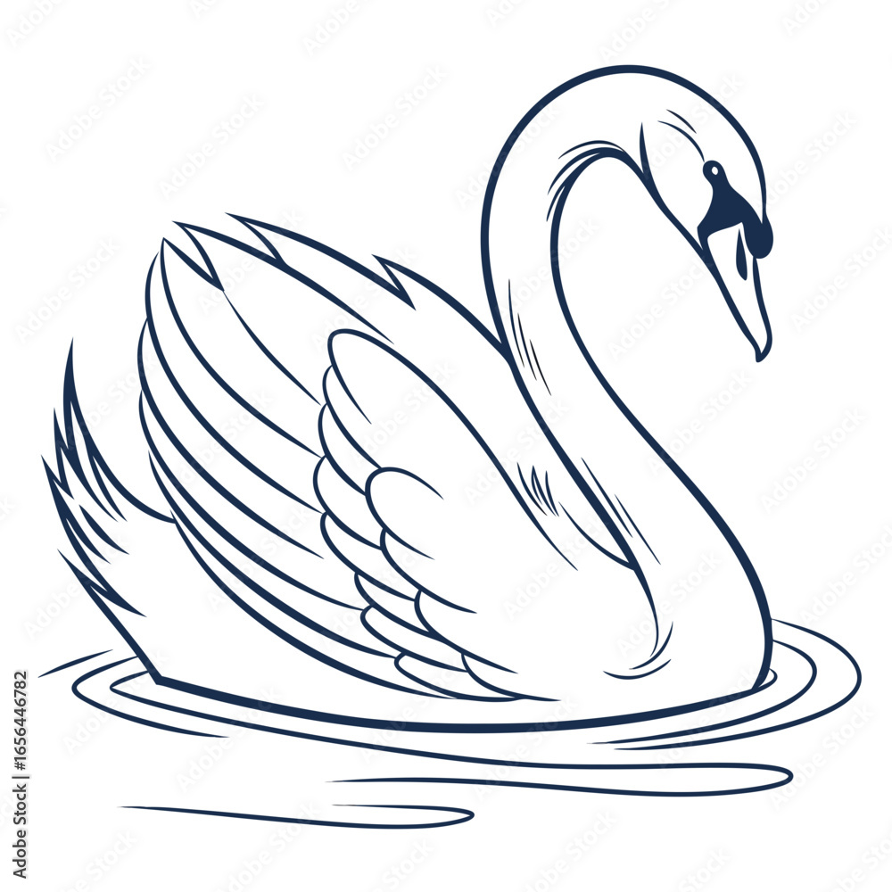 Obraz premium black swan vector illustration