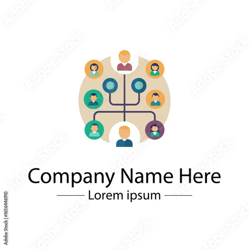 Modern Family Tree Logo design with  tree and genealogy symbol