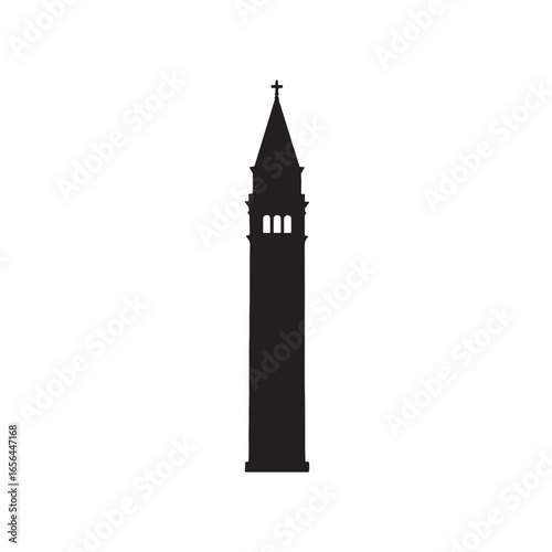 St. Mark’s Campanile Venice Silhouette Vector