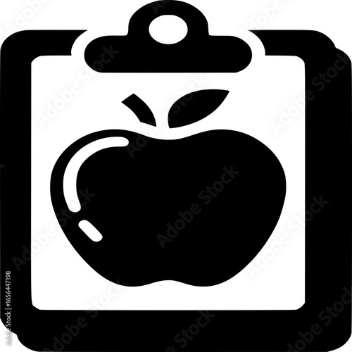 Healthy Eating Blueprint: A symbolic illustration of an apple on a clipboard, epitomizing nutrition, health, and wellness, perfect for content about diet plans or healthy food.