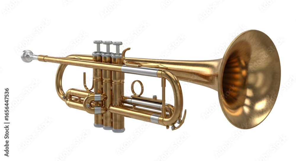 Obraz premium Brass trumpet instrument