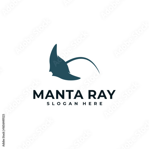 simple and elegant manta ray logo