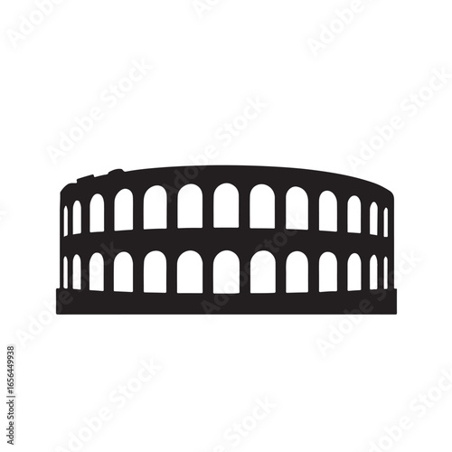Verona Arena Silhouette Vector Illustration