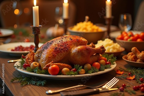 Wallpaper Mural Thanksgiving Turkey Feast Table Torontodigital.ca