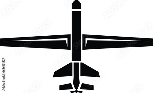 Military drone icon, Unmanned combat aerial vehicle (UCAV), combat dron icon 