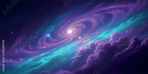Blue water clouds swirl in motion on a looping blue globe, radiating light and energy into the deep night sky