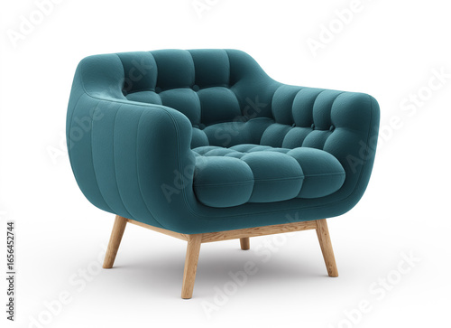 blue sofa isolated on white background.