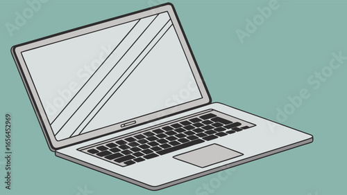 Modern Laptop Computer Illustration.