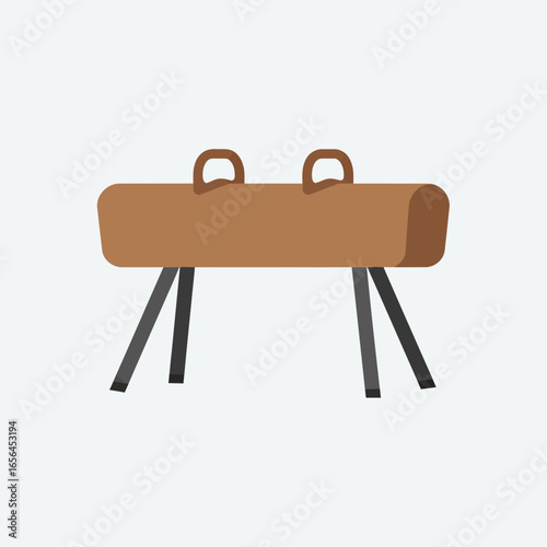 Gymnastics pommel horse equipment on a light background.