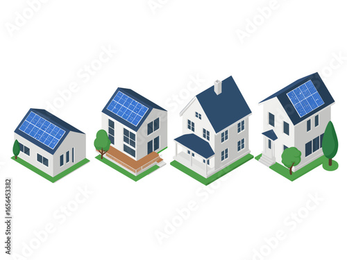 Isometric illustration of four distinct modes