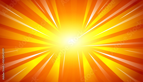 Fiery Sunburst with Streaking Lines