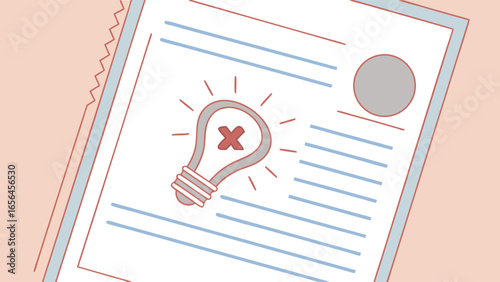 Rejected Idea Illustrated by a CrossedOut Lightbulb.