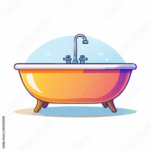 Colorful Pixel Art Bathtub Illustration