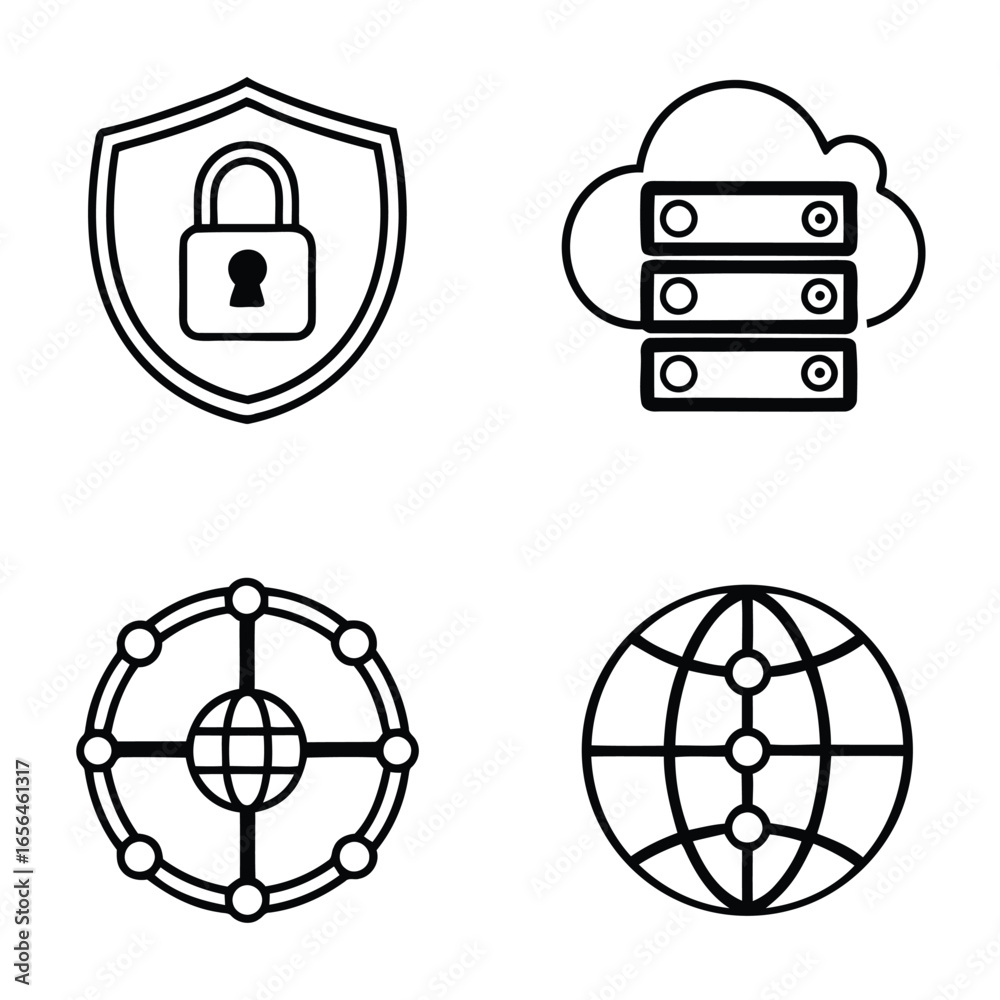 Fototapeta premium Sitemap flat icons set