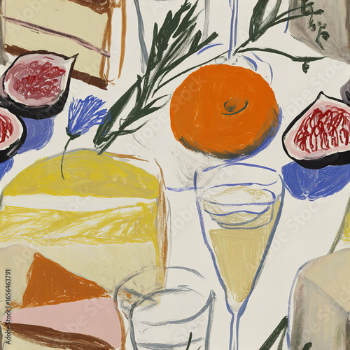 Seamless Italian Hand-Painted Patterns — Citrus Fruits, Lemons, Oranges, Flowers, Olive Branches, Mediterranean Wedding Design, Pearls, Vintage Textures, Watercolor & Oil Style