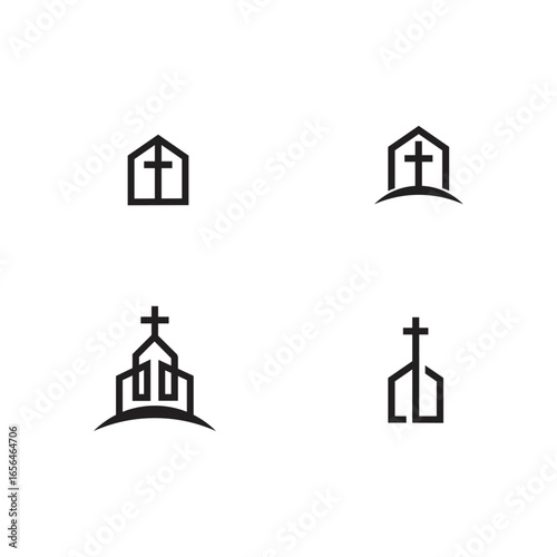 Church Symbol Icon Set for Christian Faith