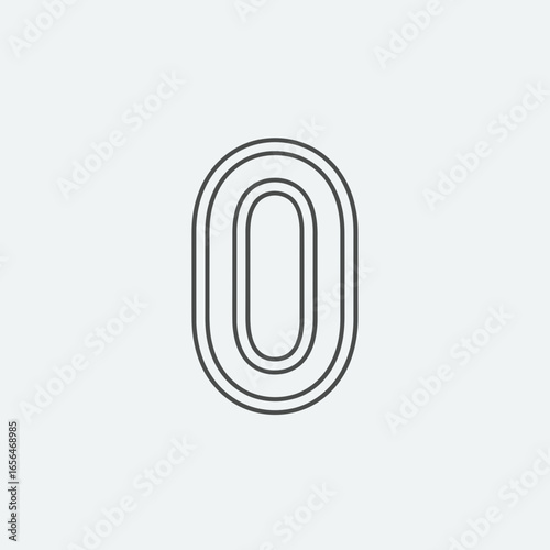 Simple illustration of the number zero with rounded edges on a light background.