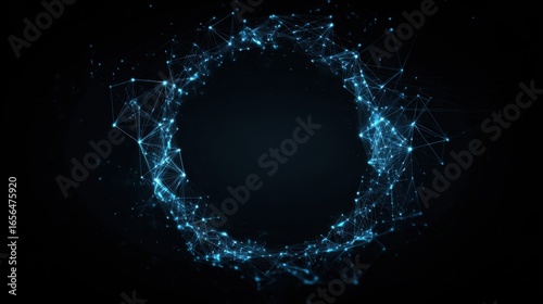 glowing blue network circle abstract