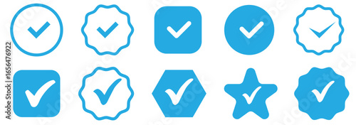 check mark icon button set. check box icon with right symbol. tick symbol. checkmark vector set. Checked check box sign.