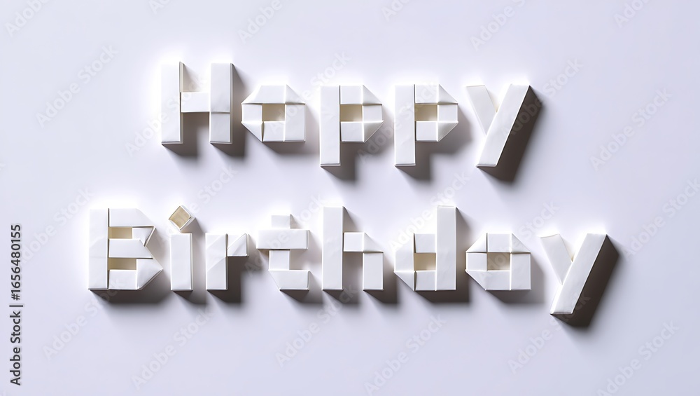 Obraz premium Happy Birthday Text Poster Banner