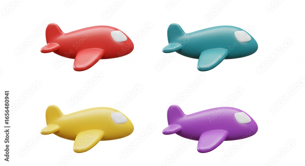 Obraz premium Colorful toy airplanes isolated