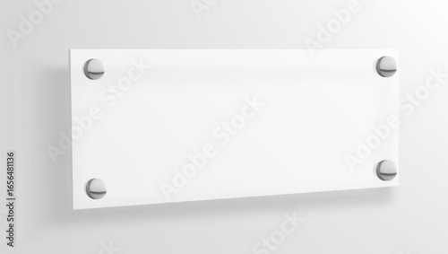 Transparent Glass Or Name Plate Mockup Template