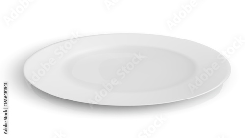 3D Realistic White Ceramic Plate With Shadow