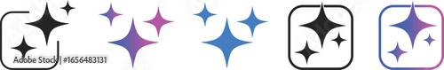 Artificial Intelligence star icon. AI generates and logo icons set.