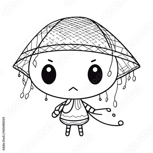 Cute cartoon baby Lace bug kawai illustration