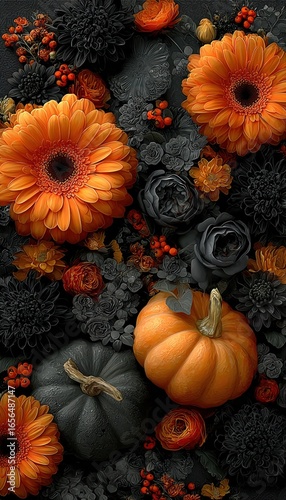 Orange and black autumn background for Halloween