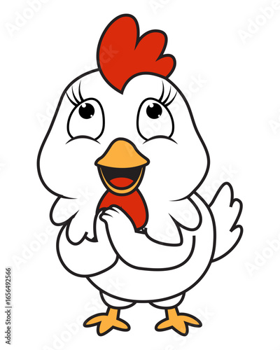 cute chiken animal cartoon illustration