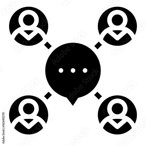 Group talk  Icon glyph style vector illustration
