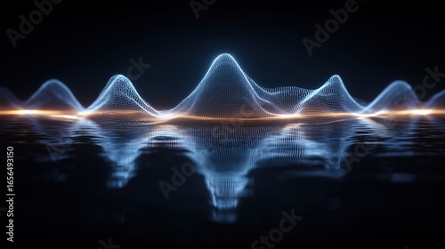 Neon Particle Soundwave: Water - Reflected Tech Visualization