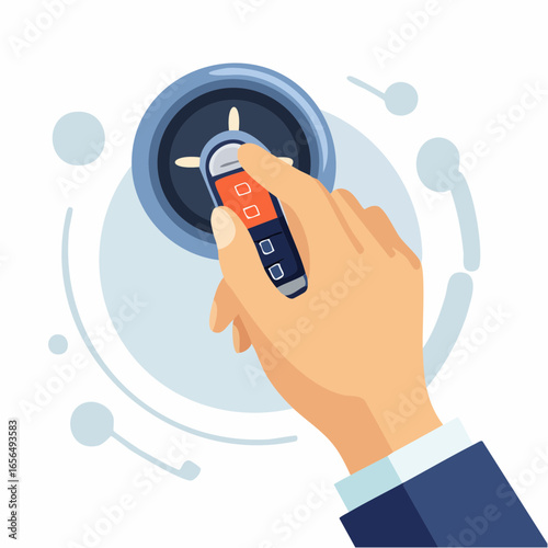 Hand Operating A Digital Control Panel