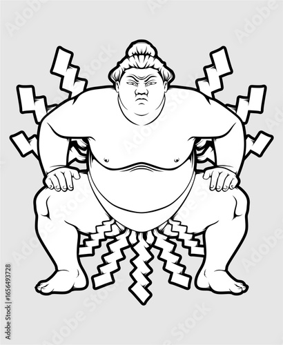 japanese sumo illustration
