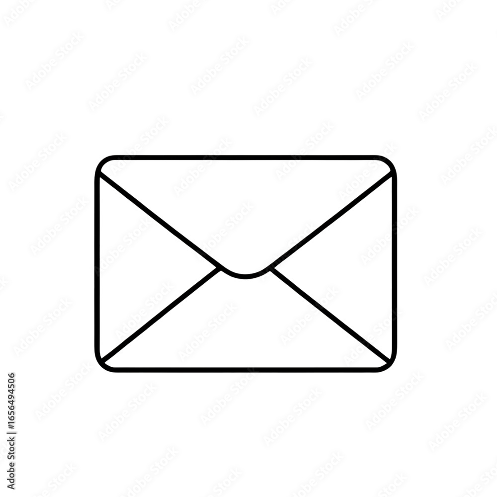 Crisp minimalist email icon symbolizing communication and connection for on transparent background Crisp minimalist email icon symbolizing communication and connection for on transparent background