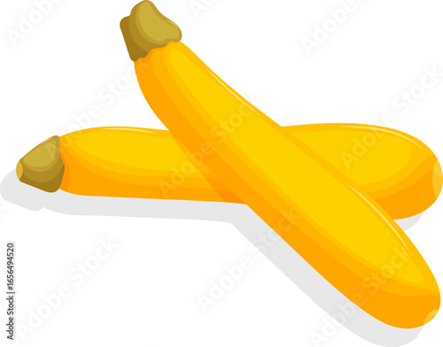 Healthy eating concept. Stylized illustration of yellow zucchini. Vector illustration.

