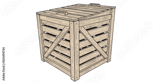 Wooden compost bin a garden structure recycling organic waste positioned outdoors contributing to environmental sustainability and promoting eco-friendly lifestyle choices.